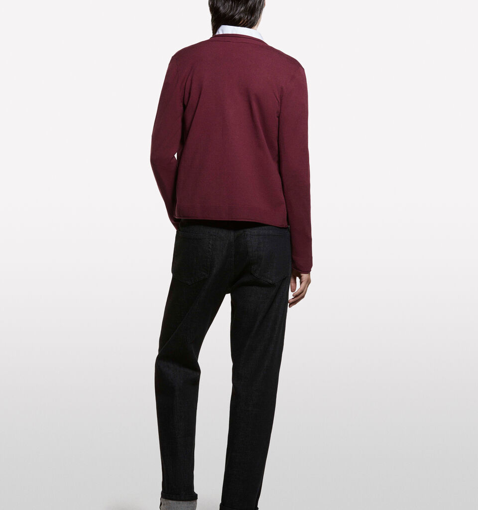 Burgundy regular fit cardigan - women's cardigans - Burgundy | Sisley image number 2